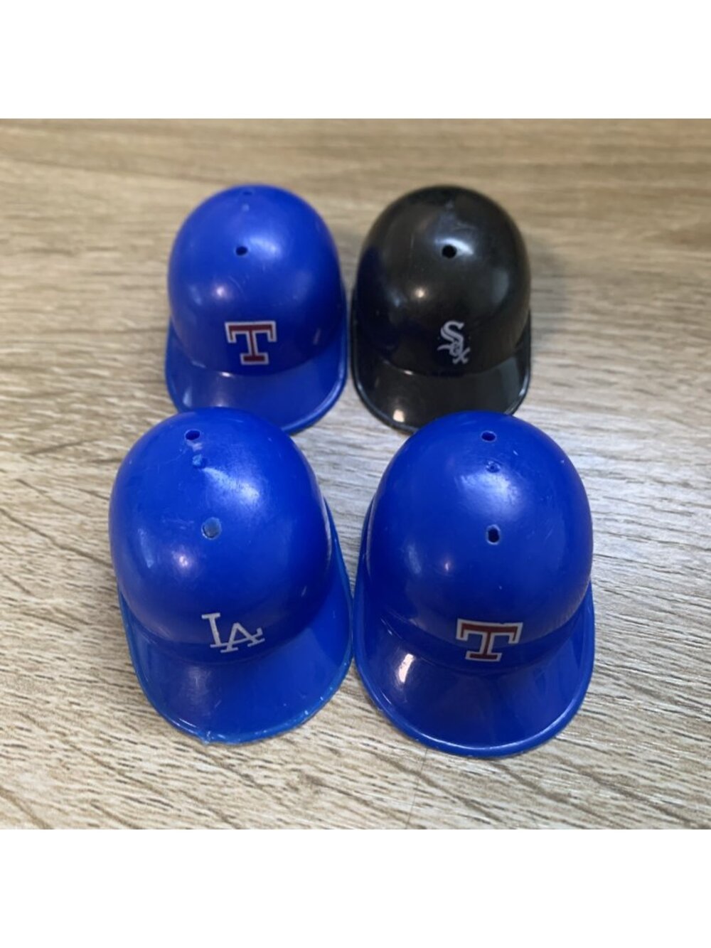 4X Vintage Batting Helmet Rangers White Sox Dodgers MLB Mini Laich 2 Inch